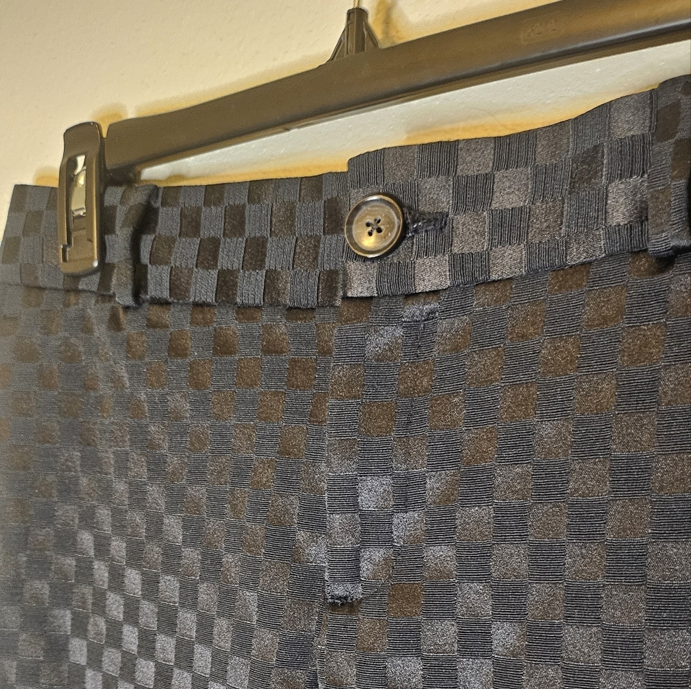 Banana Republic Black Monochrome Checkered Hampton Pant Slacks Sz 4 - Picture 3 of 9